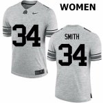 NCAA Ohio State Buckeyes Women's #34 Erick Smith Gray Nike Football College Jersey IDG3845PZ